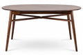 Robuuste ovale houten tafel met kruisbestek
