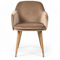 Luxe designstoel met houten poten en zachte bekleding