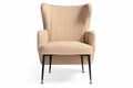 Nederlandse technische titel: Moderne fauteuil met gebogen rug en metalen poten