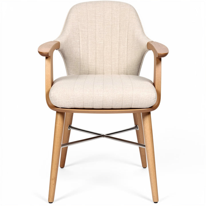 **Moderne stoelen met houten frame en comfortabele bekleding**