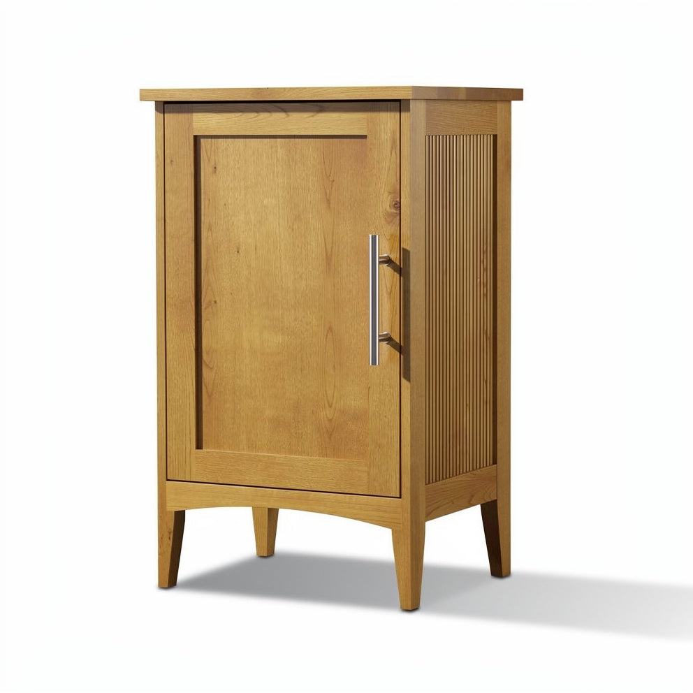 **Houten Kast met Deur en Striped Ontwerp**