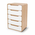 Moderne houten commode met vijf lades
